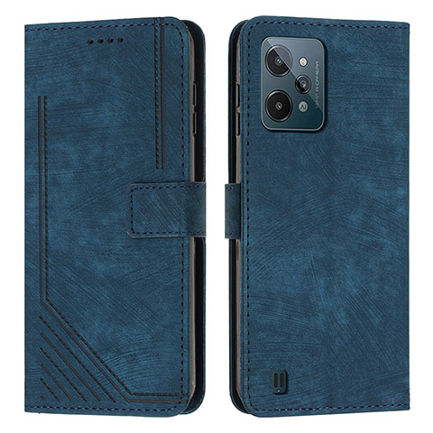 Funda de Cuero Cartera con Soporte Carcasa Y07X para Realme C31 Azul