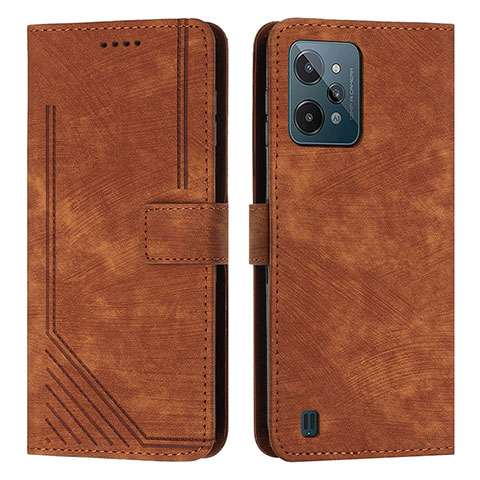 Funda de Cuero Cartera con Soporte Carcasa Y07X para Realme C31 Marron