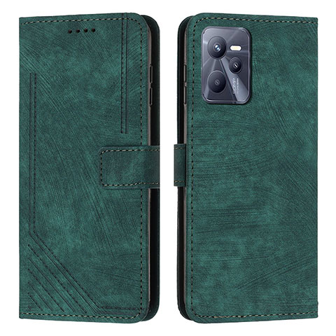 Funda de Cuero Cartera con Soporte Carcasa Y07X para Realme C35 Verde