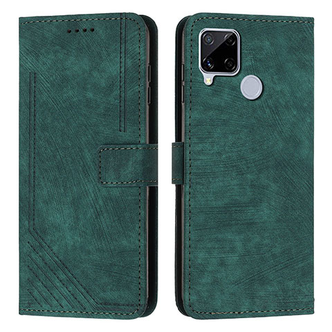 Funda de Cuero Cartera con Soporte Carcasa Y07X para Realme Narzo 30A Verde