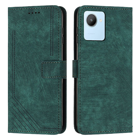 Funda de Cuero Cartera con Soporte Carcasa Y07X para Realme Narzo 50i Prime Verde