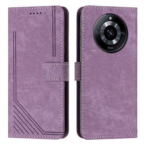 Funda de Cuero Cartera con Soporte Carcasa Y07X para Realme Narzo 60 5G Morado