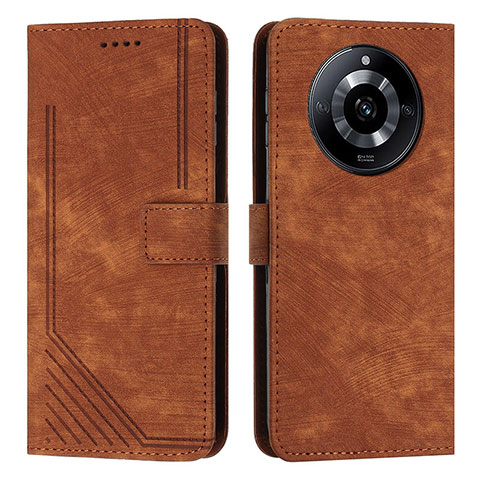 Funda de Cuero Cartera con Soporte Carcasa Y07X para Realme Narzo 60 Pro 5G Marron