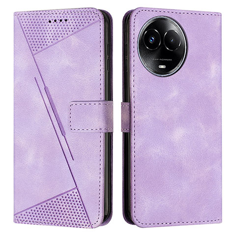 Funda de Cuero Cartera con Soporte Carcasa Y07X para Realme V50s 5G Morado