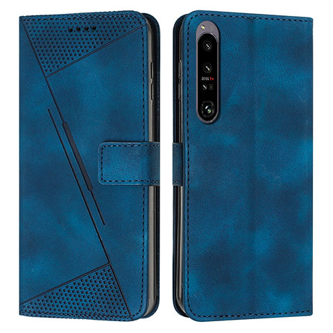 Funda de Cuero Cartera con Soporte Carcasa Y07X para Sony Xperia 1 IV Azul