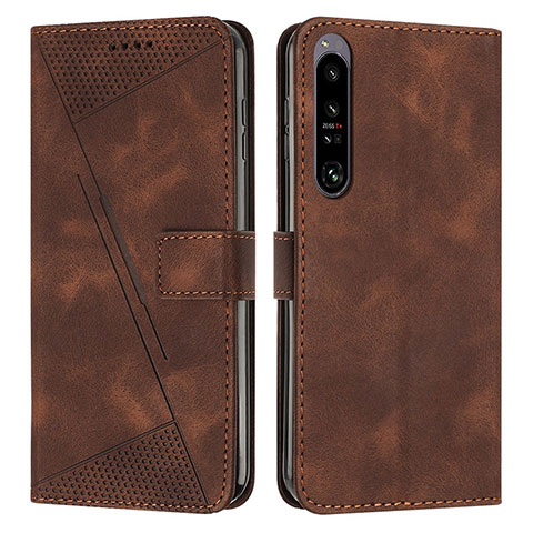 Funda de Cuero Cartera con Soporte Carcasa Y07X para Sony Xperia 1 IV Marron