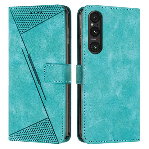 Funda de Cuero Cartera con Soporte Carcasa Y07X para Sony Xperia 1 V Verde