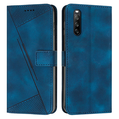 Funda de Cuero Cartera con Soporte Carcasa Y07X para Sony Xperia 10 IV Azul