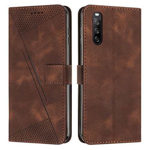 Funda de Cuero Cartera con Soporte Carcasa Y07X para Sony Xperia 10 IV Marron