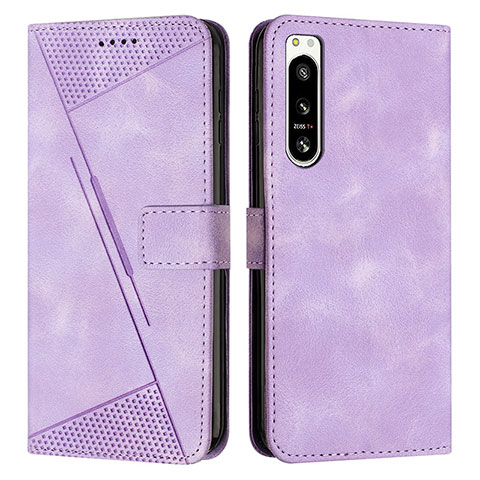 Funda de Cuero Cartera con Soporte Carcasa Y07X para Sony Xperia 5 IV Morado