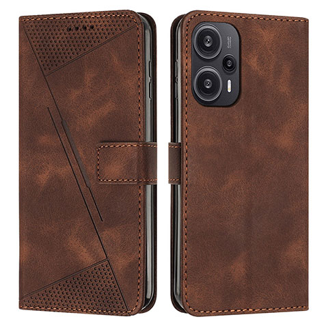 Funda de Cuero Cartera con Soporte Carcasa Y07X para Xiaomi Poco F5 5G Marron