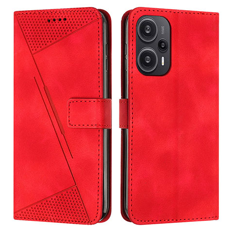 Funda de Cuero Cartera con Soporte Carcasa Y07X para Xiaomi Redmi Note 12 Turbo 5G Rojo