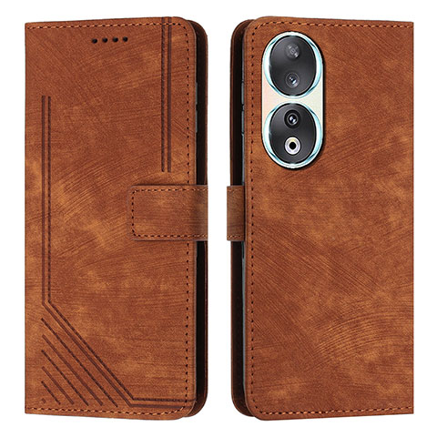 Funda de Cuero Cartera con Soporte Carcasa Y08X para Huawei Honor 90 5G Marron