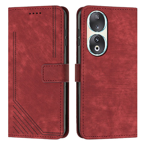 Funda de Cuero Cartera con Soporte Carcasa Y08X para Huawei Honor 90 5G Rojo