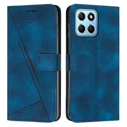 Funda de Cuero Cartera con Soporte Carcasa Y08X para Huawei Honor X6S Azul