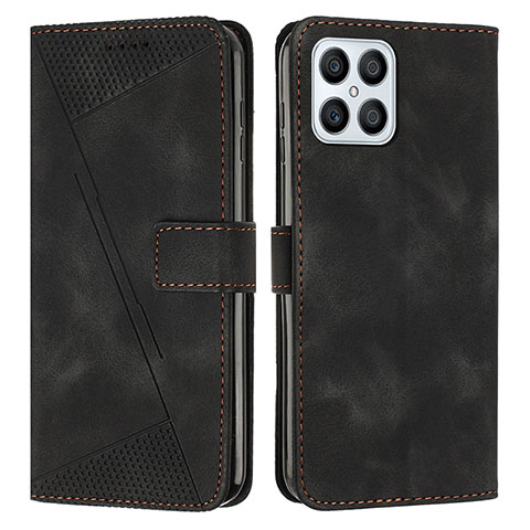 Funda de Cuero Cartera con Soporte Carcasa Y08X para Huawei Honor X8 4G Negro