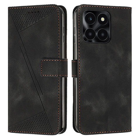 Funda de Cuero Cartera con Soporte Carcasa Y08X para Huawei Honor X8b Negro