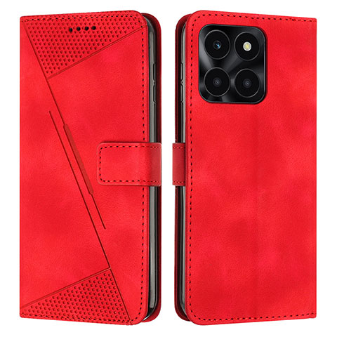 Funda de Cuero Cartera con Soporte Carcasa Y08X para Huawei Honor X8b Rojo