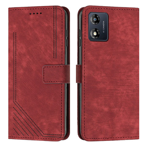 Funda de Cuero Cartera con Soporte Carcasa Y08X para Motorola Moto E13 Rojo