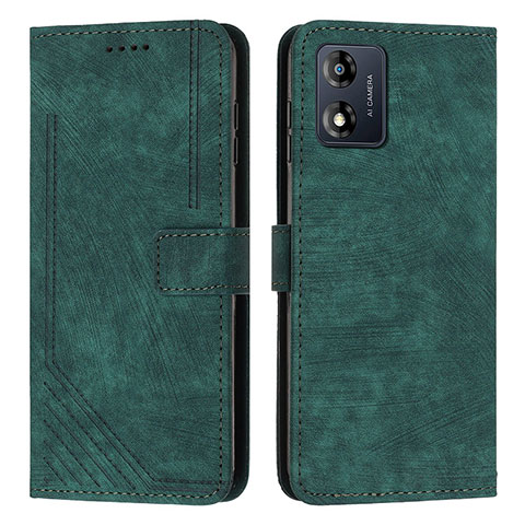 Funda de Cuero Cartera con Soporte Carcasa Y08X para Motorola Moto E13 Verde