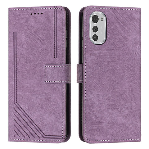 Funda de Cuero Cartera con Soporte Carcasa Y08X para Motorola Moto E32 Morado