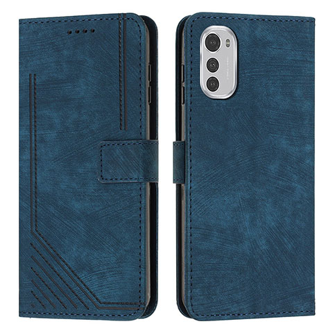 Funda de Cuero Cartera con Soporte Carcasa Y08X para Motorola Moto E32s Azul