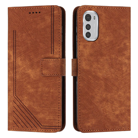 Funda de Cuero Cartera con Soporte Carcasa Y08X para Motorola Moto E32s Marron