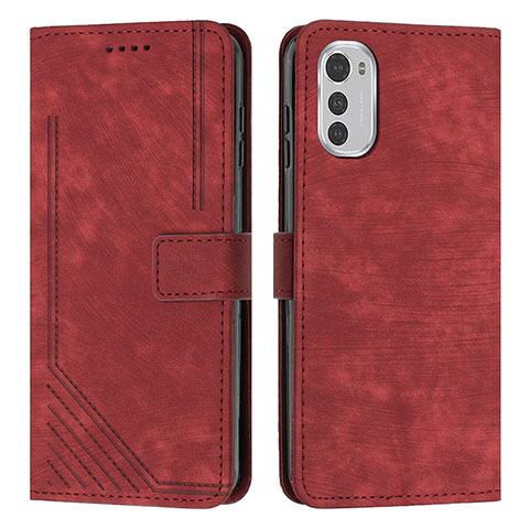 Funda de Cuero Cartera con Soporte Carcasa Y08X para Motorola Moto E32s Rojo