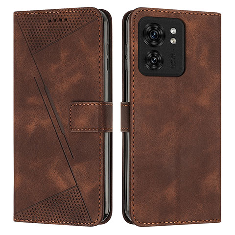 Funda de Cuero Cartera con Soporte Carcasa Y08X para Motorola Moto Edge (2023) 5G Marron