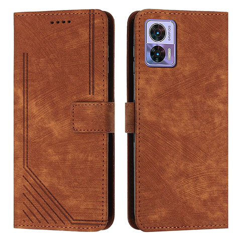 Funda de Cuero Cartera con Soporte Carcasa Y08X para Motorola Moto Edge 30 Neo 5G Marron