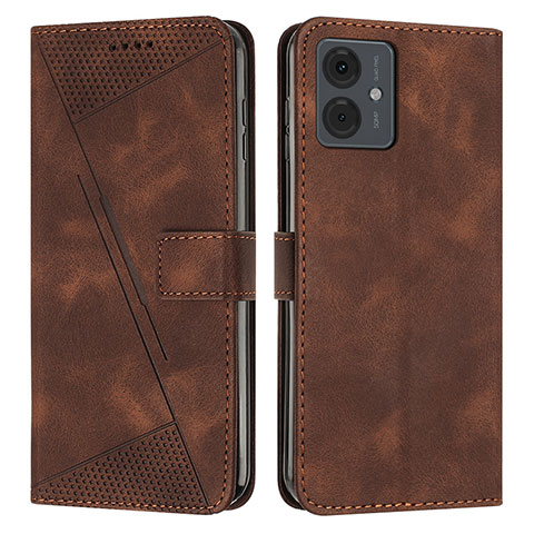 Funda de Cuero Cartera con Soporte Carcasa Y08X para Motorola Moto G14 Marron