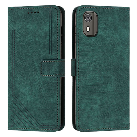 Funda de Cuero Cartera con Soporte Carcasa Y08X para Nokia C02 Verde