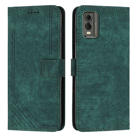 Funda de Cuero Cartera con Soporte Carcasa Y08X para Nokia C210 Verde