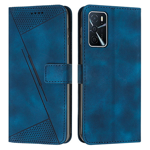 Funda de Cuero Cartera con Soporte Carcasa Y08X para Oppo A16 Azul