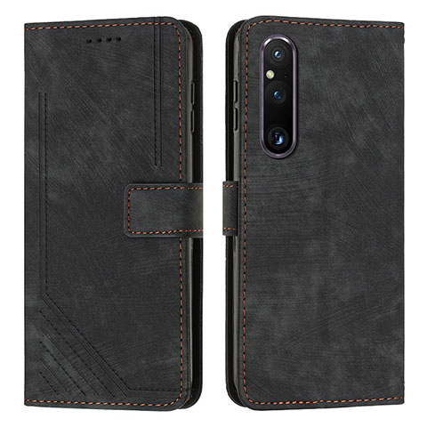 Funda de Cuero Cartera con Soporte Carcasa Y08X para Sony Xperia 1 V Negro