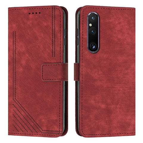 Funda de Cuero Cartera con Soporte Carcasa Y08X para Sony Xperia 1 V Rojo