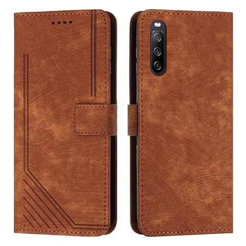 Funda de Cuero Cartera con Soporte Carcasa Y08X para Sony Xperia 10 IV Marron