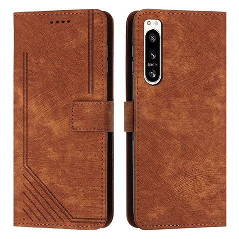 Funda de Cuero Cartera con Soporte Carcasa Y08X para Sony Xperia 5 IV Marron