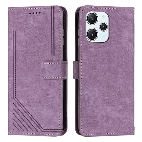 Funda de Cuero Cartera con Soporte Carcasa Y08X para Xiaomi Redmi 12 4G Morado