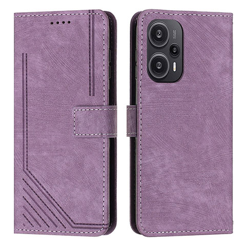 Funda de Cuero Cartera con Soporte Carcasa Y08X para Xiaomi Redmi Note 12 Turbo 5G Morado