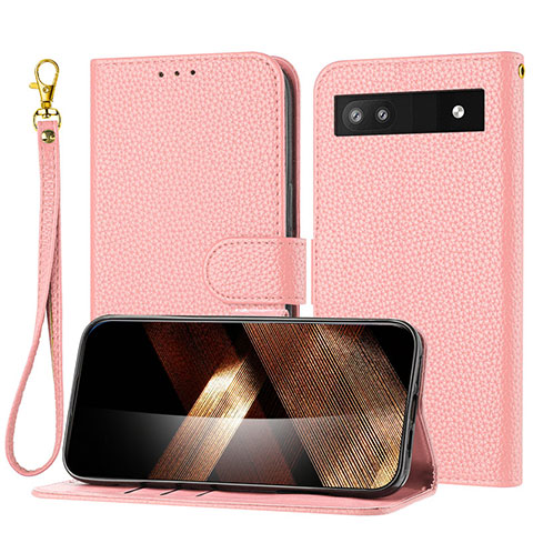 Funda de Cuero Cartera con Soporte Carcasa Y09X para Google Pixel 6a 5G Oro Rosa