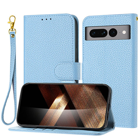 Funda de Cuero Cartera con Soporte Carcasa Y09X para Google Pixel 7 Pro 5G Azul