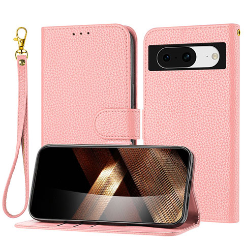 Funda de Cuero Cartera con Soporte Carcasa Y09X para Google Pixel 8 5G Oro Rosa