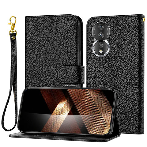 Funda de Cuero Cartera con Soporte Carcasa Y09X para Huawei Honor 80 5G Negro