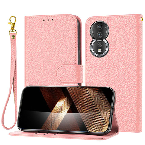 Funda de Cuero Cartera con Soporte Carcasa Y09X para Huawei Honor 80 5G Oro Rosa