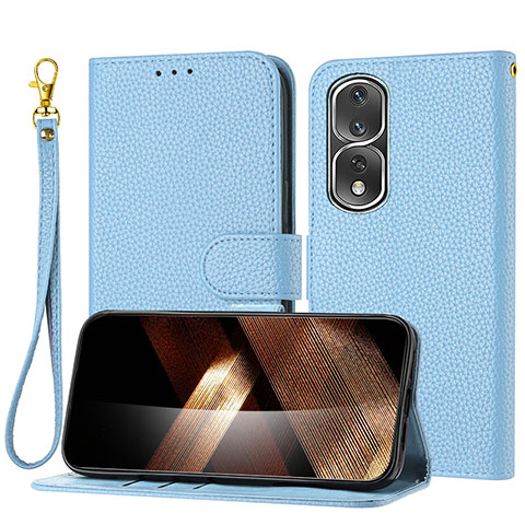 Funda de Cuero Cartera con Soporte Carcasa Y09X para Huawei Honor 80 Pro 5G Azul