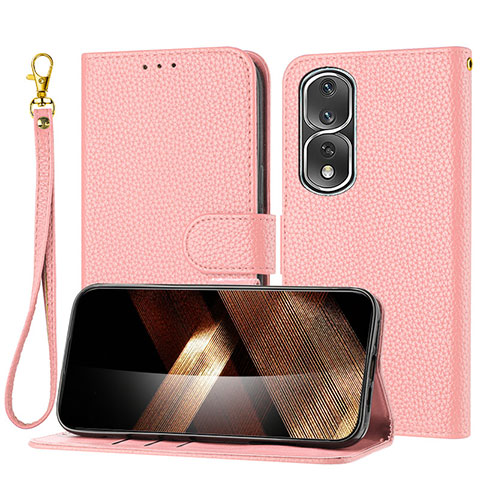 Funda de Cuero Cartera con Soporte Carcasa Y09X para Huawei Honor 80 Pro 5G Oro Rosa