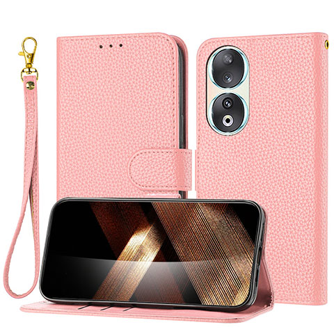 Funda de Cuero Cartera con Soporte Carcasa Y09X para Huawei Honor 90 5G Oro Rosa