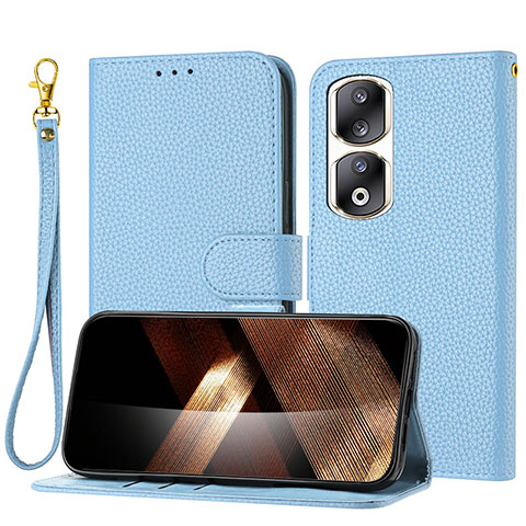 Funda de Cuero Cartera con Soporte Carcasa Y09X para Huawei Honor 90 Pro 5G Azul