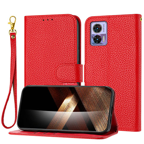 Funda de Cuero Cartera con Soporte Carcasa Y09X para Motorola Moto Edge 30 Lite 5G Rojo